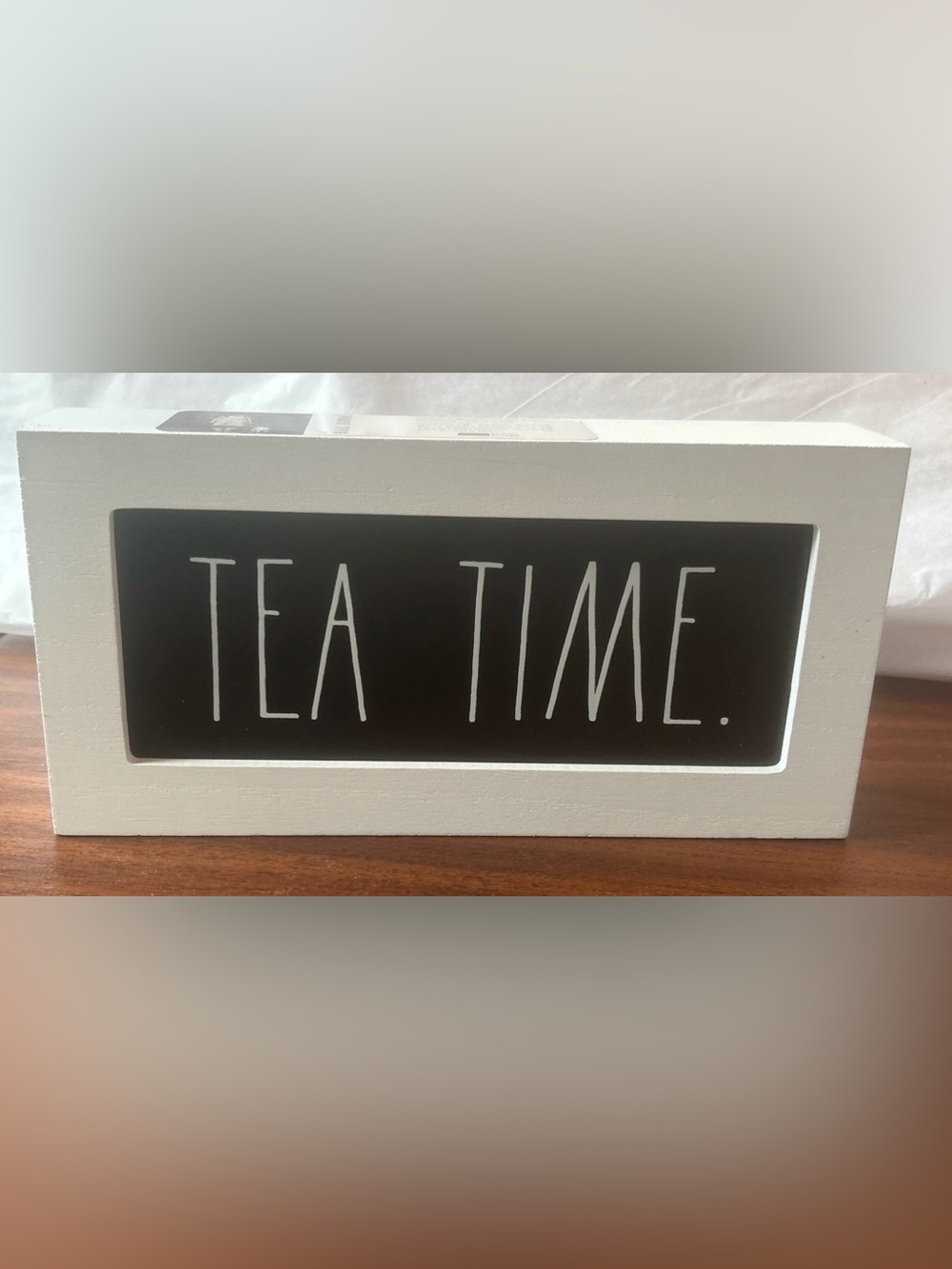 Rae Dunn "TEA TIME" wooden box frame sign 10”x5”